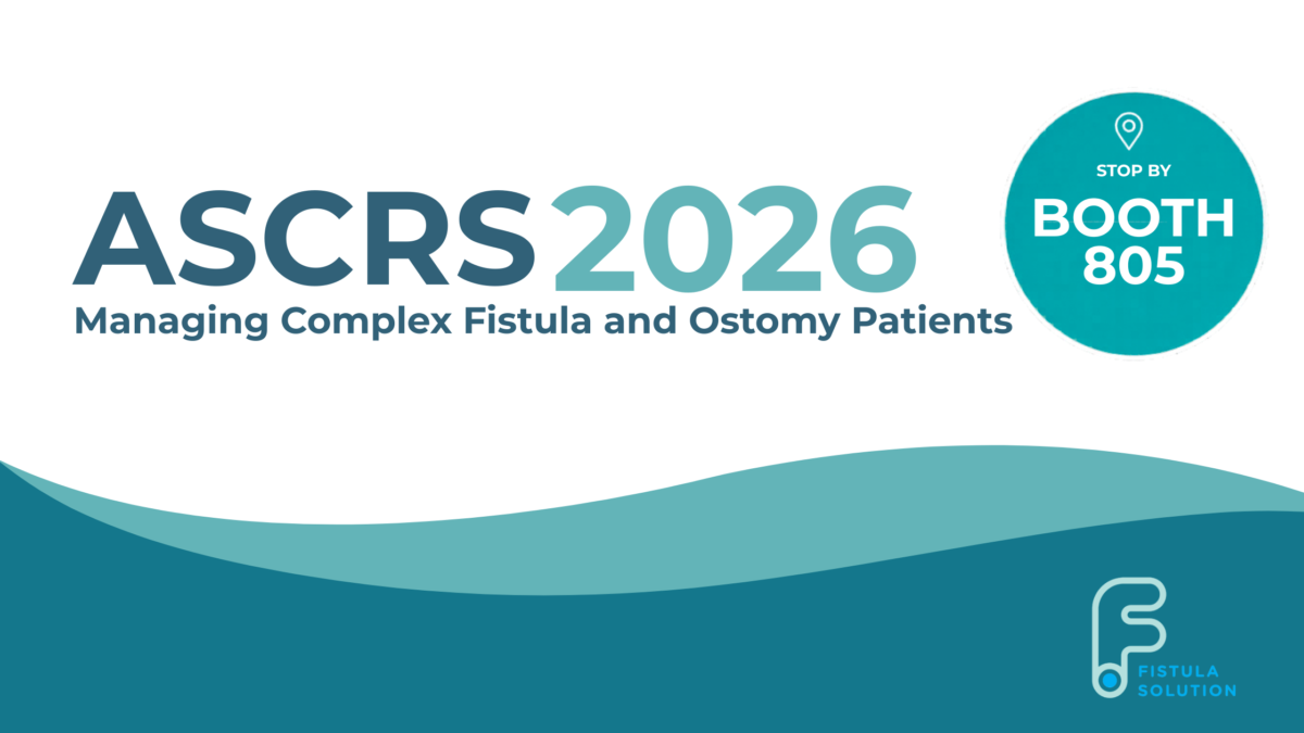 Fistula Solution at ASCRS 2026 discussing complex fistula and ostomy management at Booth 805