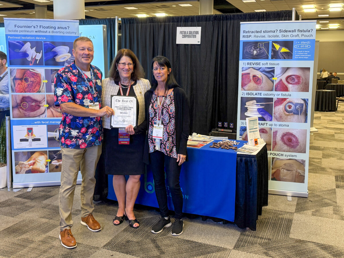 Fistula Solution receiving the 2026 AAST Best Device Award